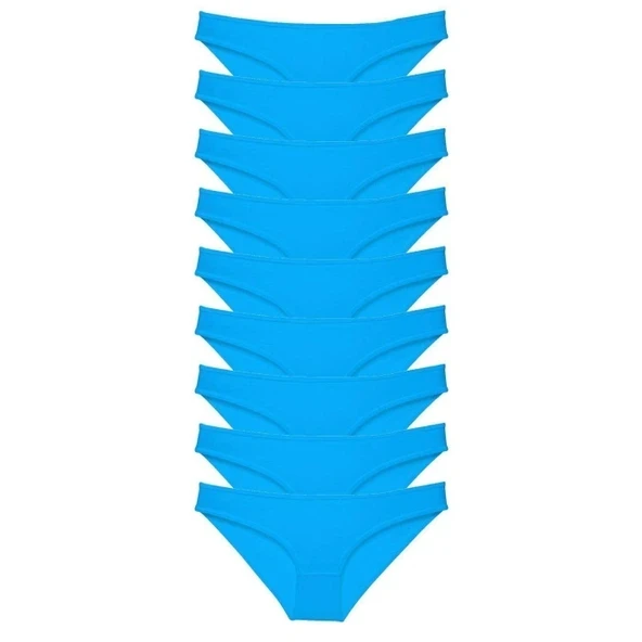 9 adet Süper Eko Set Likralı Kadın Slip Külot Mavi ürün görseli 1