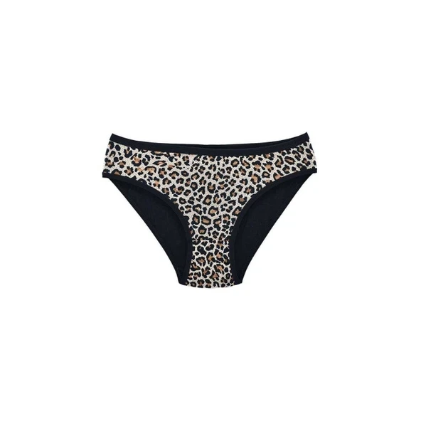 Leopar Desenli Likralı Yumuşak Dokulu Kadın Slip Külot ürün görseli 1