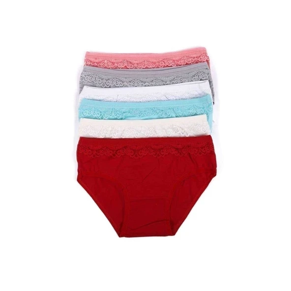 6 adet Kız Çocuk Dantelli Kız Bikini 408 ürün görseli 1