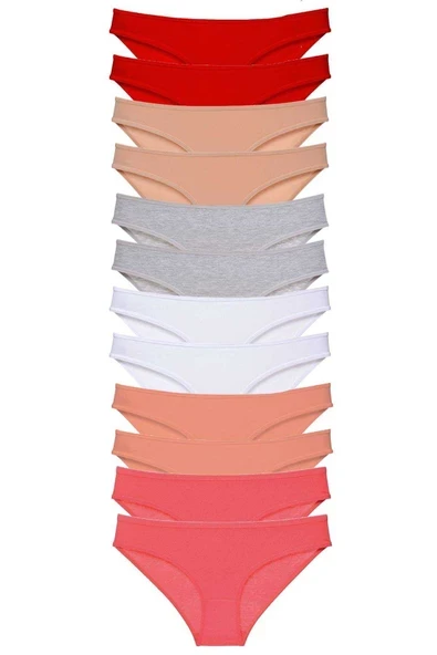 12 adet Süper Eko Set Likralı Kadın Slip Külot Set 5 ürün görseli 1