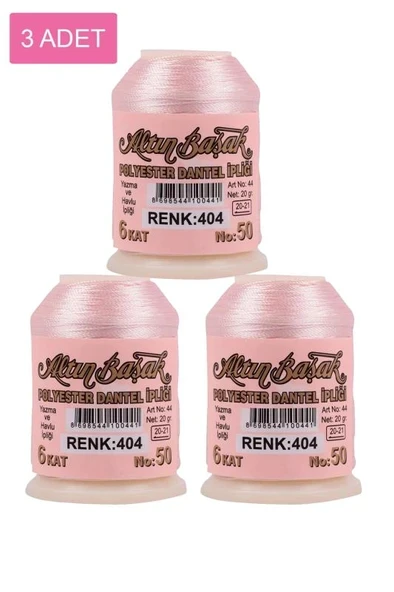 3 Adet Altınbaşak Oya ve Dantel İpi 20 gr - Royaleks - No: 404 ürün görseli 1