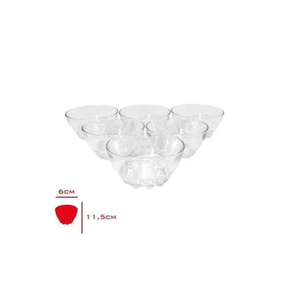 Turkey Bowl Cam Kase 6 Lı 6x11,5 CmRoyaleks-82641 ürün görseli 1