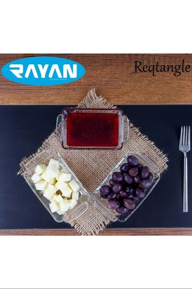 Reqtangle Tekli Dikdörtgen Cam Kahvaltılık Royaleks-81484 ürün görseli 1