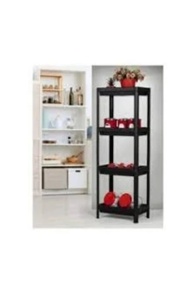 Shelf Unit Raf Ünitesi Siyah Renk 4 Katlı Royaleks-81414 ürün görseli 1