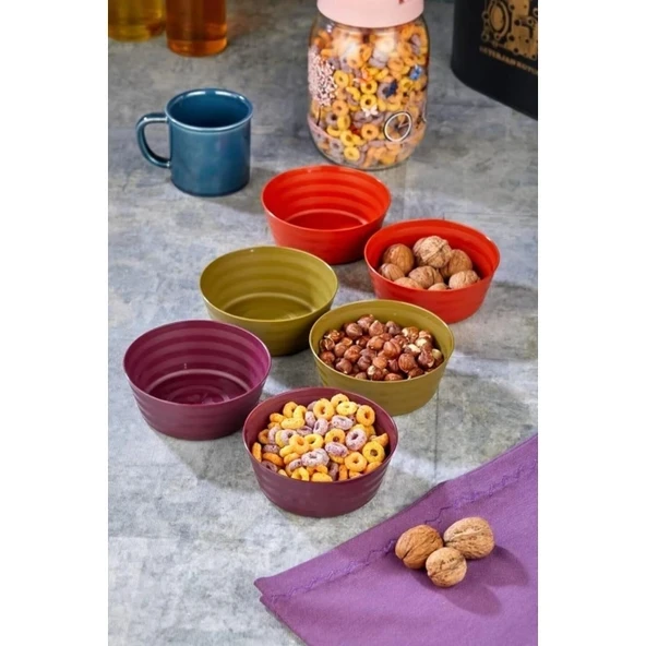Plastik Çerezlik Sunumluk 6 Lı Kase Yonca Desen Royaleks-HT-001 ürün görseli 1