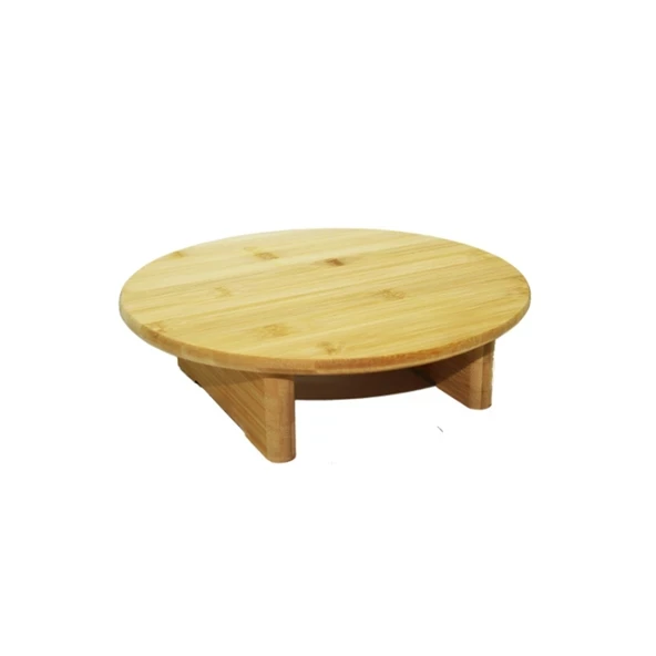 Ahşap Kesim Tahtası Panosu 30 Cm. Yuvarlak Bambu Ayaklı Royaleks-10506 ürün görseli 1