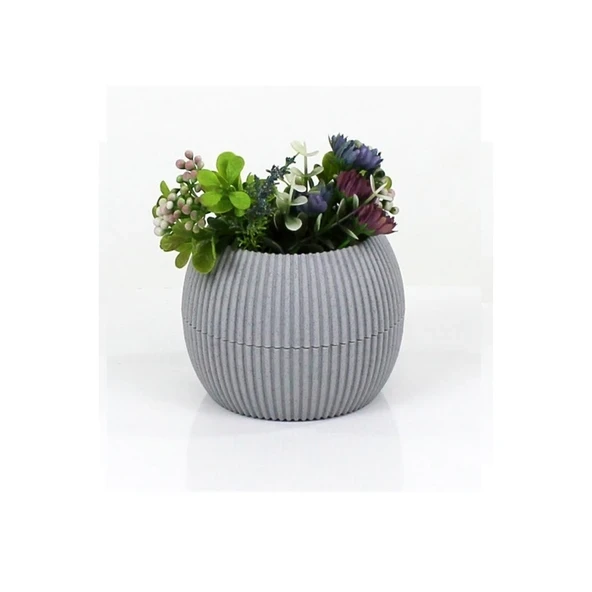 Mercan Saksı 2 Numara 0,35 Litre Su Hazneli Dekoratif Kaktüs Sukulent Saksı 11,8x9,2 cm ürün görseli 1