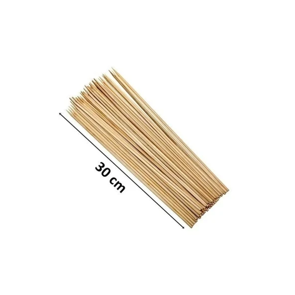 Ahşap Çöp Şiş Çubuğu 30 Cm - 50 Adet ürün görseli 1