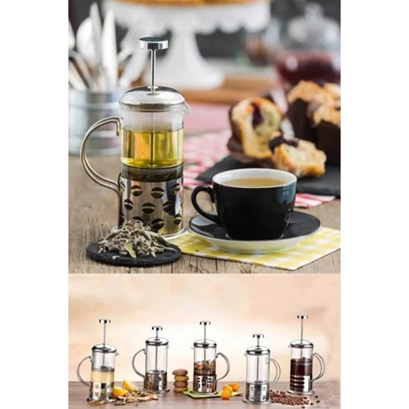 New Life 350ml Çelik French Press Bitki Demleme Bardağı Bls Fp 350 ürün görseli 1