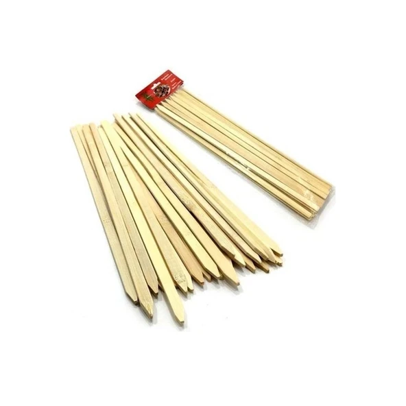 Bambu Adana Kebap Şişi Ahşap 25 Adet Yassı Çöp Şiş Kebap Şişi 30 cm ürün görseli 1