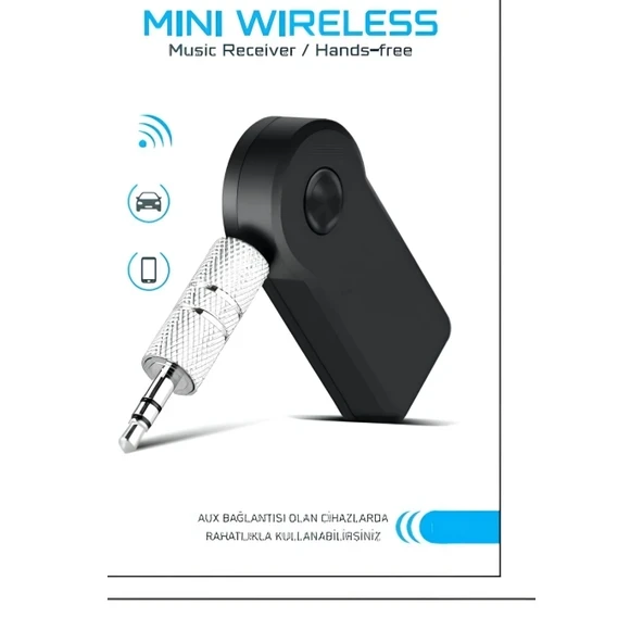 Araç İçi Kablosuz Müzik Aktarma ve Telefon Görüşme Aparatı AUX Mini Wireless ürün görseli 1