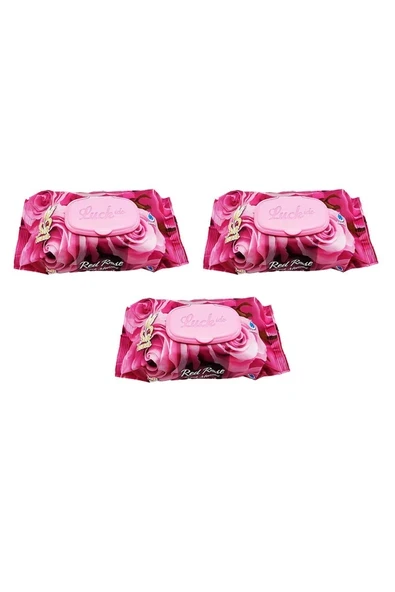 3 Paket Red Rose Islak Havlu Mendil 90 Adet Kapaklı Gül Kokulu ürün görseli 1