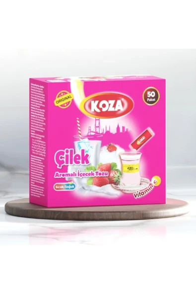 Koza Tek İçimlik Çilek Aromalı Toz İçecek 50'li ürün görseli 1