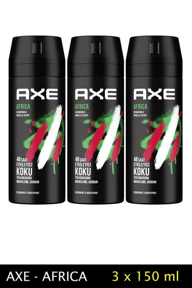 3 Adet Axe Africa Erkek Deodorant Sprey 150 ml ürün görseli 1