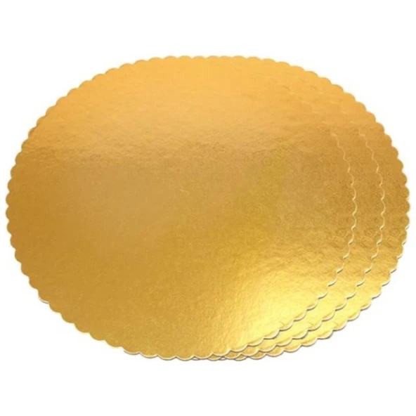 Turta Mendili / Pasta Altlığı Gold -Altın İnce Yuvarlak 26 cm 50 adet ürün görseli 1
