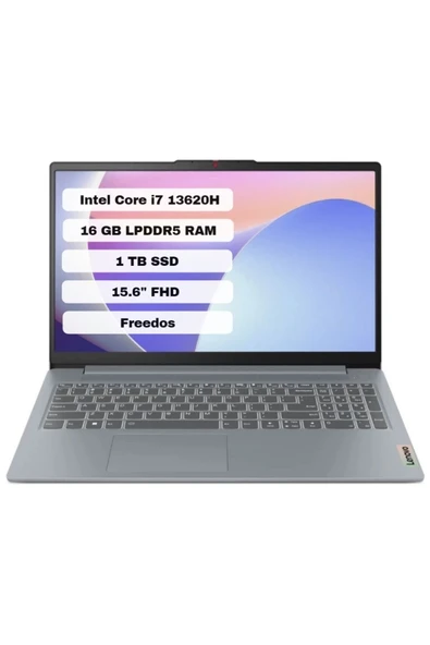 LENOVO IdeaPad Slim 3 83EM008NTR Intel Core i7 13620H 16GB 1TB SSD Freedos 15.6" FHD Bilgisayar ürün görseli 1