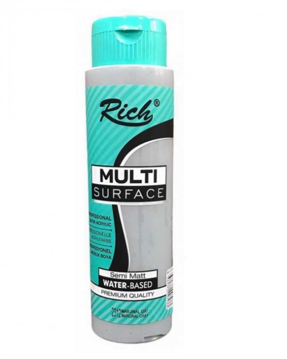 Rich Multi Surface Akrilik Boya Marjinal Gri 500cc ürün görseli 1