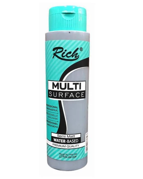 Rich Multi Surface Akrilik Boya İtalyan Gri 500cc ürün görseli 1