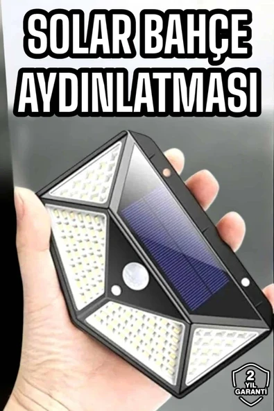 Güneş Enerjili Bahçe Aydınlatma Lambası Solar 100 Led Lamba ürün görseli 1