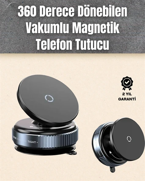 Çok Yönlü Döner Başlıklı Vakumlu Araç Telefon Standı – Sert Yollarda Stabil Kullanım ürün görseli 1