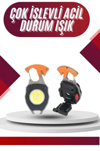 7 Modlu Mini Led Lamba Anahtarlık USB Şarjlı Kamp İçin Taşınabilir ürün görseli 1