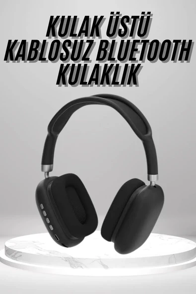 Kulak Üstü Kablosuz Bluetooth Kulaklık Yumuşak Süngerli SD Kart Girişli ürün görseli 1