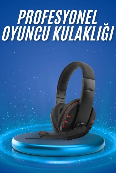 Oyuncu Kulaklığı Kulak Üstü Kablolu Stereo Mikrofonlu Yumuşak Kulak Yastığı ürün görseli 1