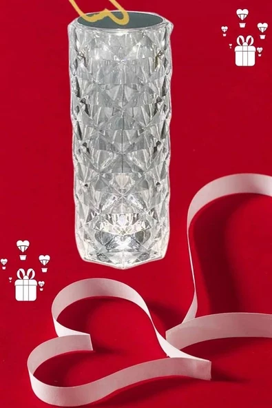 Sevgililer Günü İçin Hediye Kristal Lamba Sevgiliye Hediye USB Şarjlı Gece Lambası ürün görseli 1