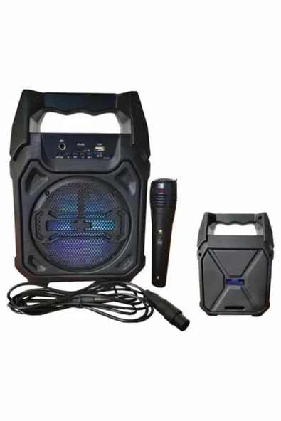 Karaoke Mikrofonlu Fm Radyolu Bluetooth Hoparlör Yüksek Ses Kaliteli ürün görseli 1