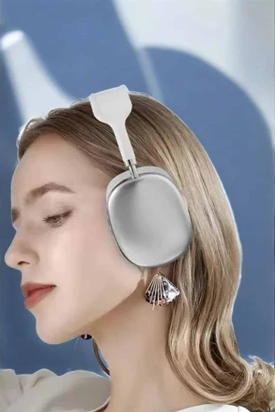 P9 Plus Kablosuz Kulak Üstü Bluetooth Kulaklık Beyaz Yüksek Ses Kaliteli ürün görseli 1