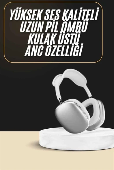 2025 Model Kulak Üstü Kablosuz Bluetooth Kulaklık Gürültü Azalta Uzun Pil ürün görseli 1
