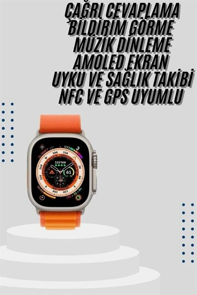 Akıllı Saat Bleutooth Bağlantılı Akıllı Saat Amoled Ekran 49 MM ürün görseli 1