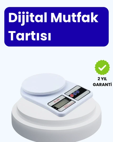 Dijital Mutfak Terazisi 10kg Kapasiteli 1g Hassasiyetli ürün görseli 1