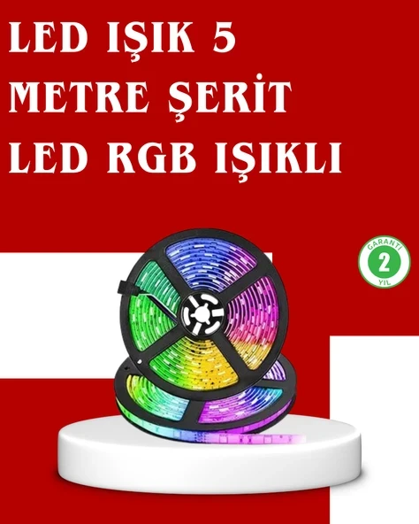 5 Metre Kumandalı RGB Şerit LED Aydınlatma ürün görseli 1