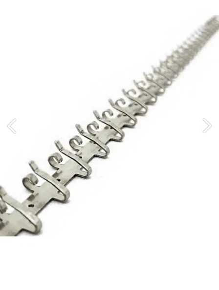 Metal Malzeme Gümüş Renk Bir Metre 92 Kancalı Tesbih&Takı Sergileme Askısı ürün görseli 1
