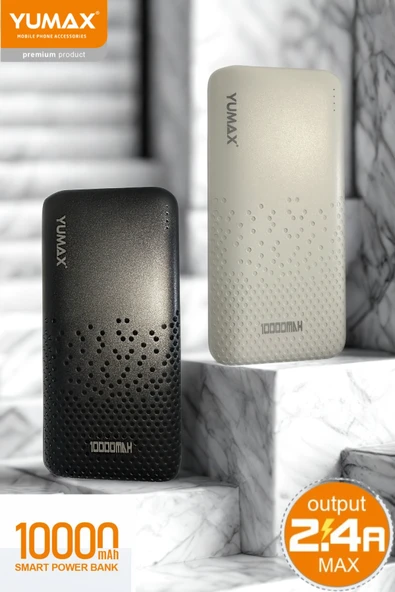 Yumax - 10000 mAh MX8 Powerbank - 2.4A Çift USB Çıkışlı - Hızlı Şarj Destekli - Taşınabilir Şarj Cihazı ürün görseli 1