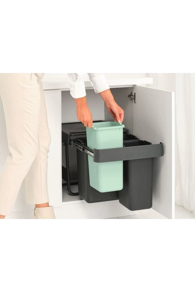 Brabantia Dark Grey Sort&go Buılt–ın Bın Çöp Kutusu 10+10+20lt ürün görseli 1