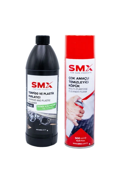 SMX Çok Amaçlı Temizleyici Köpük Sprey 500 Ml + Torpido Plastik Parlatıcı 750 ml. ürün görseli 1