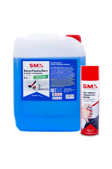 SMX Banyo Fayans Duşa kabin ve Derz Temizleyici 5 Lt +Çok Amaçlı Temizleyici Köpük 500 Ml ürün görseli 1