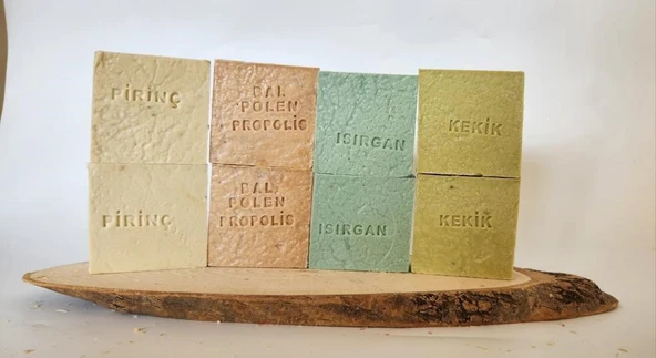 Doğal Üretim Sabunu Karışık (Pirinç-Bal Polen Propolis- Isırgan-Kekik) 8'li Set ürün görseli 1