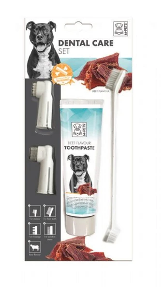M-Pets Köpekler İçin Biftekli Diş Macunu+Fırça Seti 10117299 ürün görseli 1