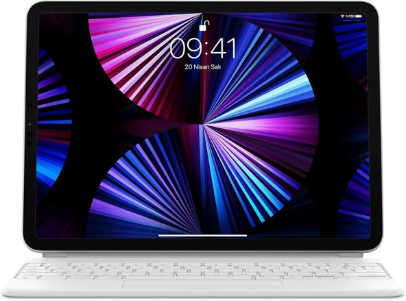 Apple Magic Keyboard: 11 inç iPad Pro ve iPad Air (4. ve 5. nesil) için iPad klavyesi ve kılıfı, harika yazma deneyimi, yerleşik trackpad, Türkçe F Klavye - Beyaz Outlet ürün görseli 1