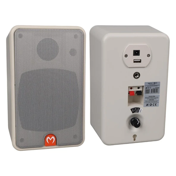 Magicvoice MV-21 10 CM 40 Watt Komütatörlü Hat Trafolu Beyaz Sütun Hoparlör 2'Li Okul Cami Konferans Salonu Hoparlörü ürün görseli 1