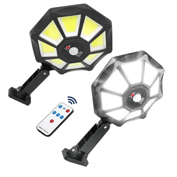 Ayt Powermaster Kumandalı Sensörlü Beyaz Solar Güneş Enerjili Aydınlatma Bahçe Lambası Led ZB-168B ürün görseli 1