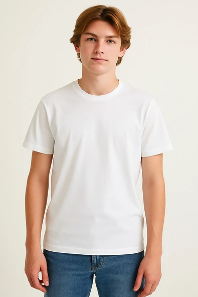 Bisiklet Yaka Basic Yetişkin Tişört - Alc - Resim 2