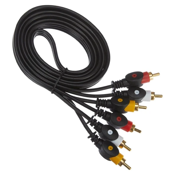 Ayt 3 Rca 3 Rca 20 Metre Kablo 2 Ucu Renkli Kablo Ses Görüntü Kablosu ürün görseli 1
