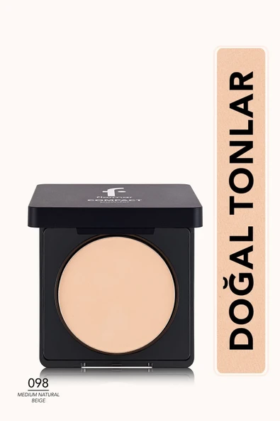 Flormar Yoğun Pigmentli Kompakt Pudra - Compact Powder - 098 Medium Natural Beige - 8682536051378 ürün görseli 1