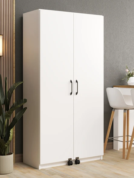 Kuzeylife Novensa Çok Amaçlı Erzak-Kiler Dolabı İki Kapaklı Beyaz ürün görseli 1