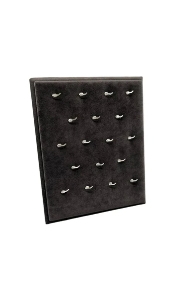 Süet Kumaş Füme Renk 20/16 Cm Ayaklı Kolye Sergileme Standı ürün görseli 1