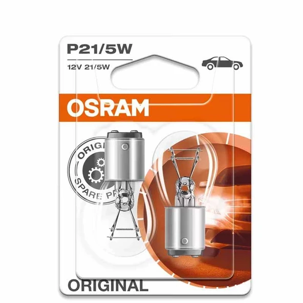 Osram Yardimci Sinyal Lamba Metal Tabanli P21 5W 7528-2BL ürün görseli 1